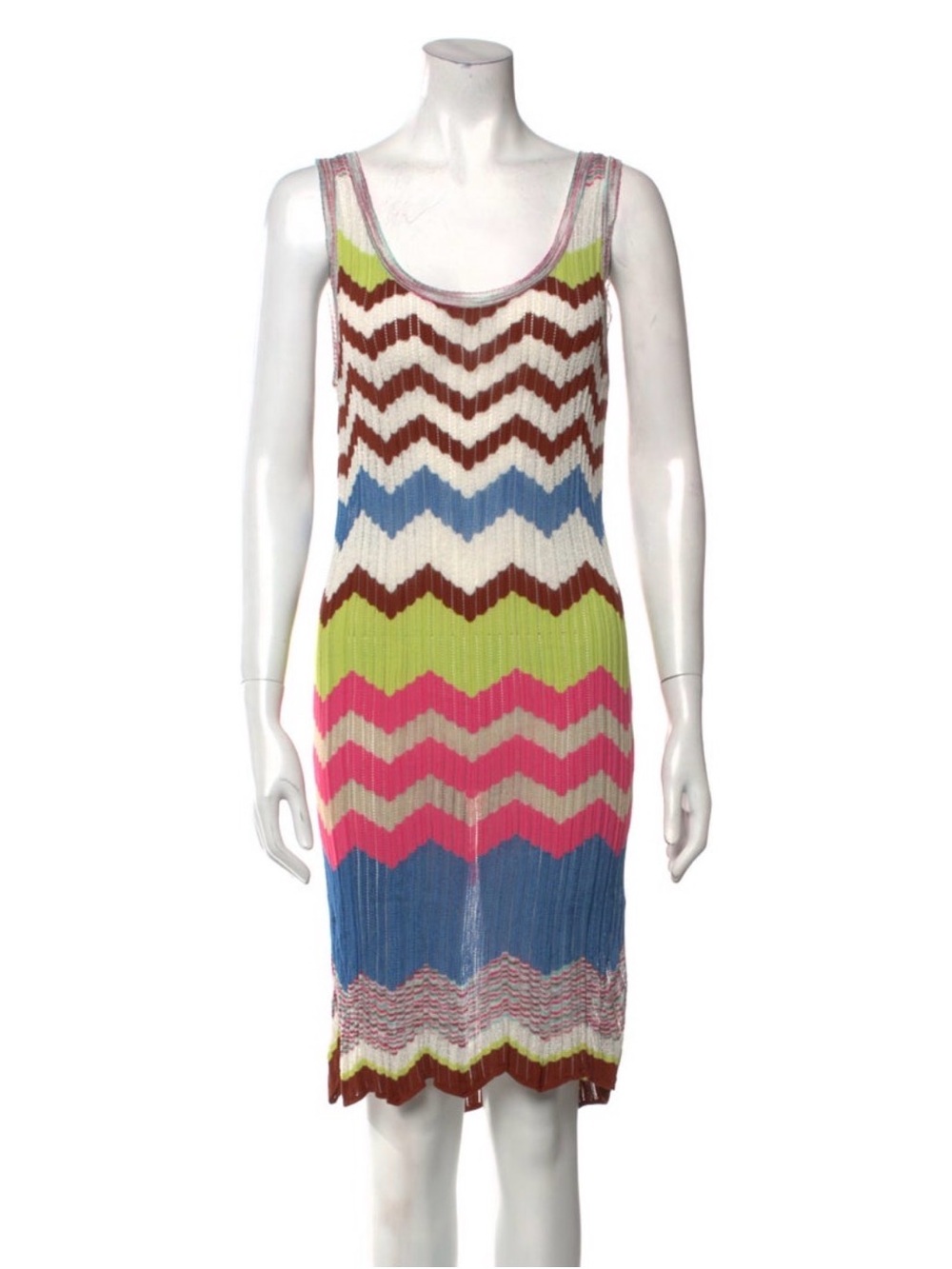 Missoni Multicolor Zigzag Knit Midi Dress